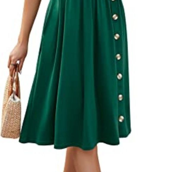 Womens Dresses Casual Summer Dress Black Ruffle Sleeveless Midi Dress - Picture 3 of 4